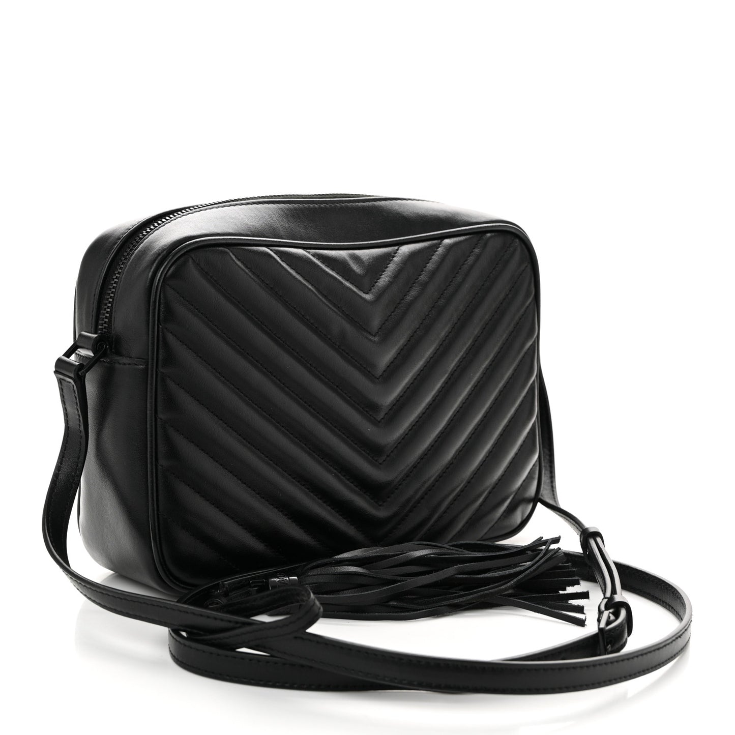 Calfskin Matelasse Monogram Monochrome Lou Camera Bag Black