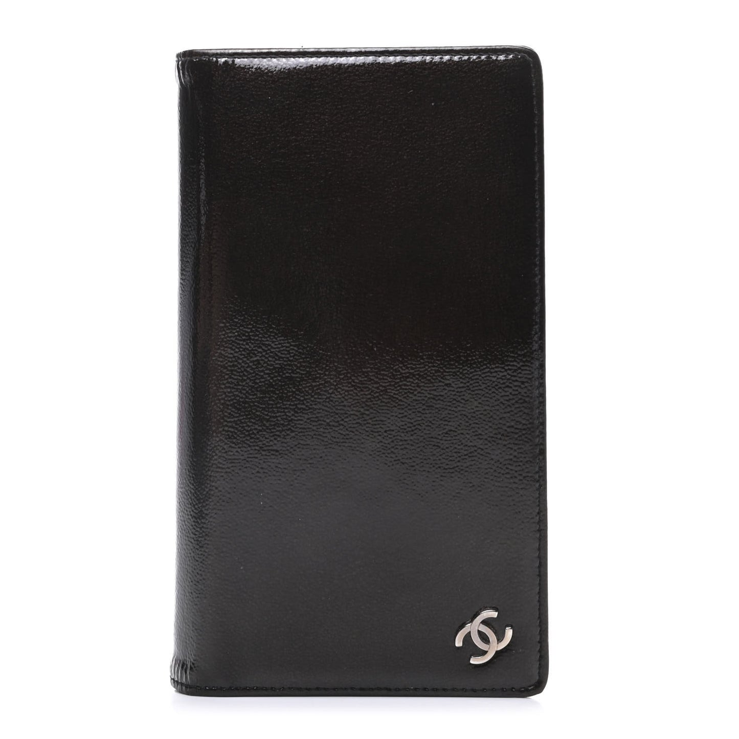 Grained Patent CC Yen Wallet Black