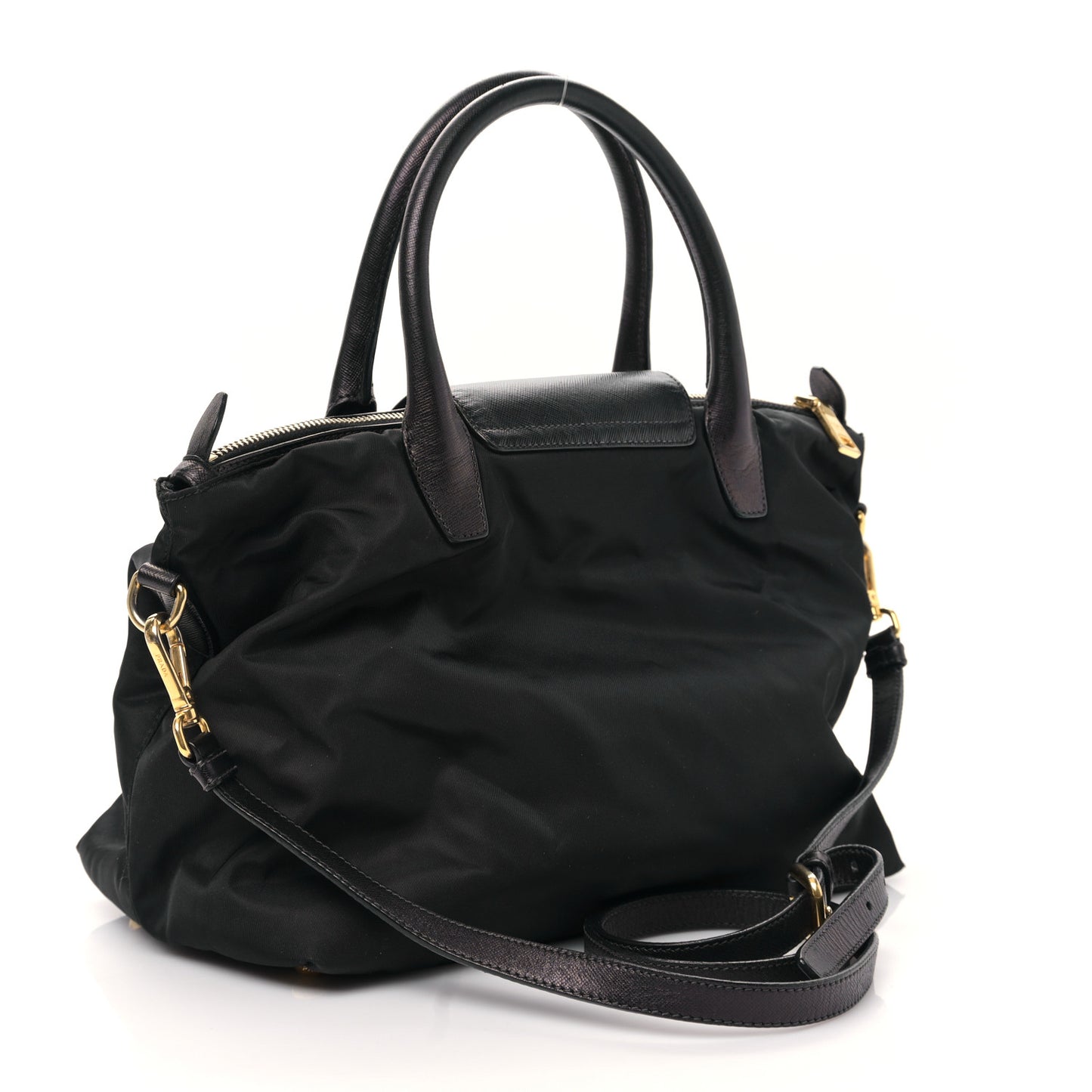 Saffiano Tessuto Nylon Tote Black