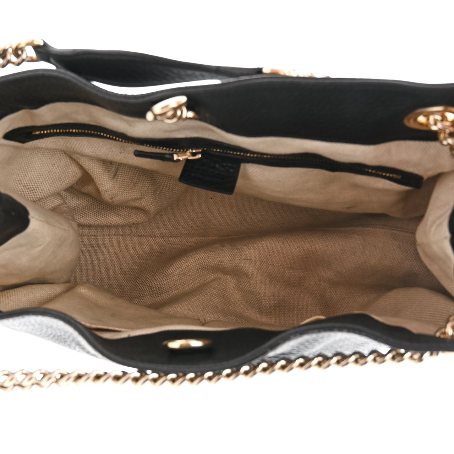 Pebbled Calfskin Medium Soho Chain Shoulder Bag Black