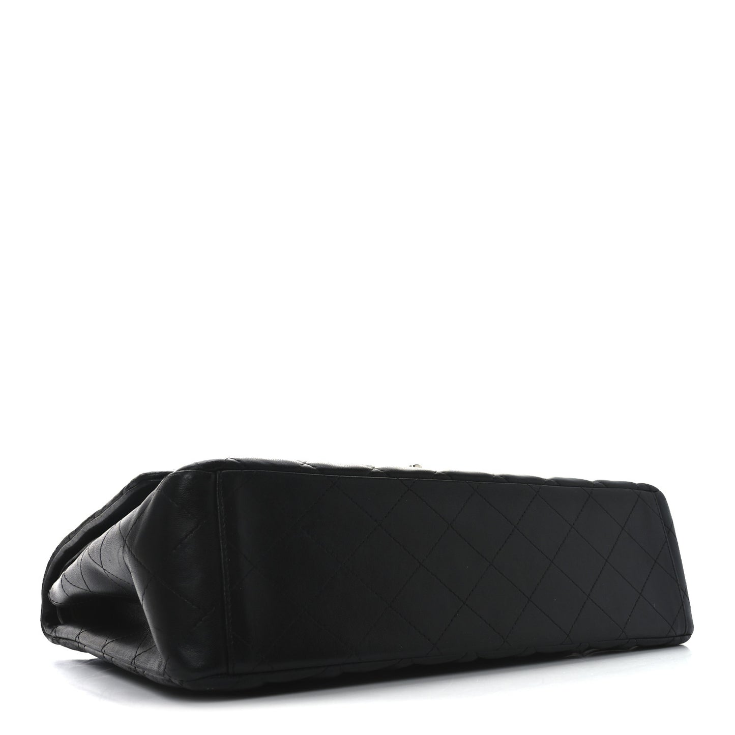 Lambskin Quilted Maxi Double Flap Black