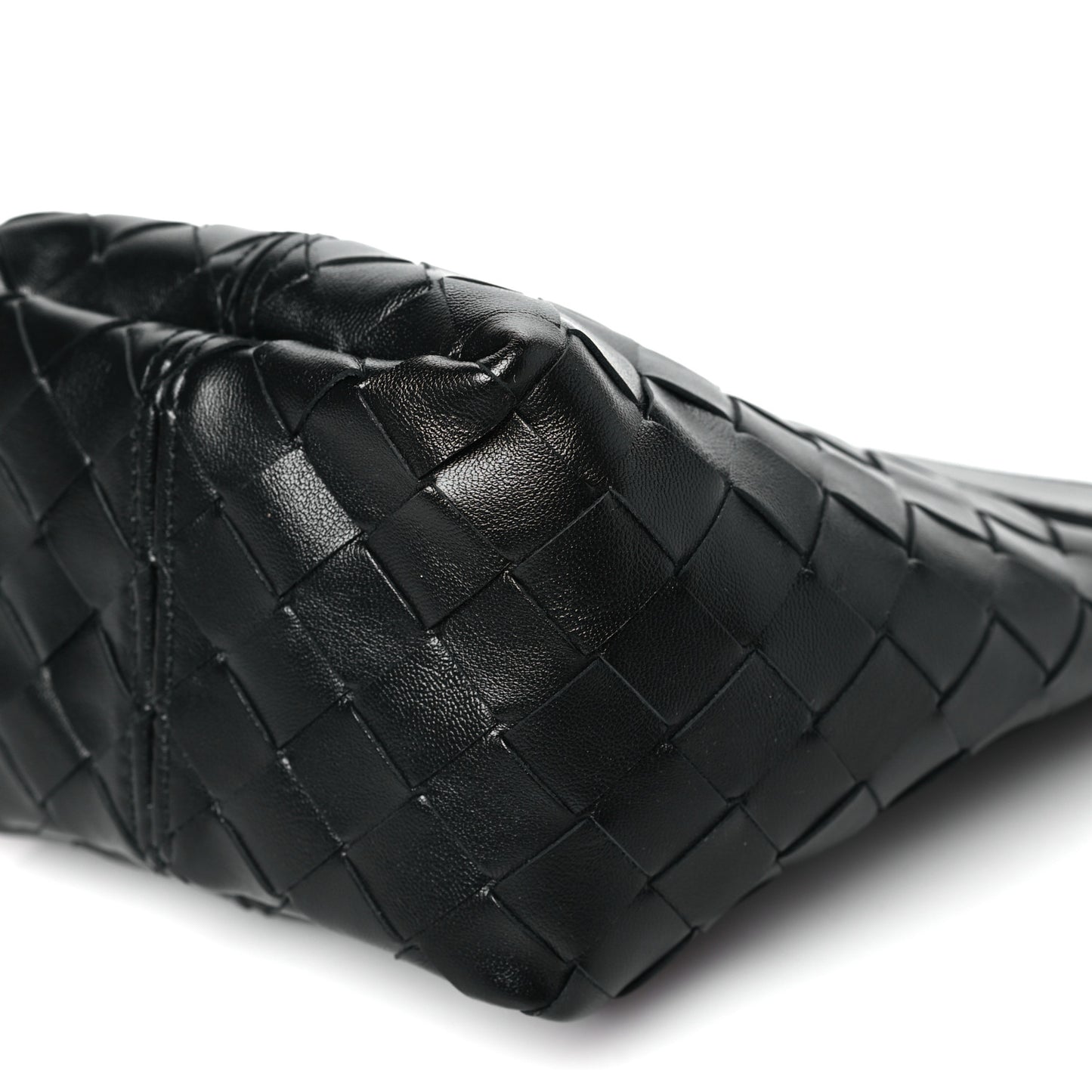 Nappa Intrecciato Small Flip Flap Pouch Black