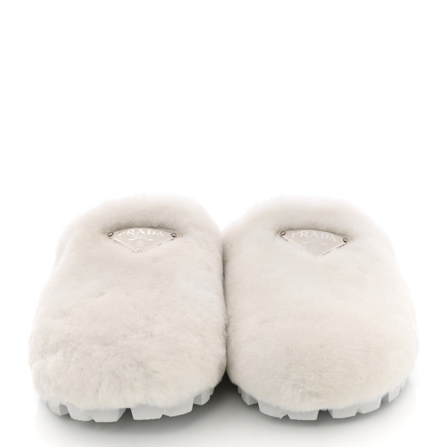 Montone Metal Triangle Logo 20mm Slippers 39 Bianco