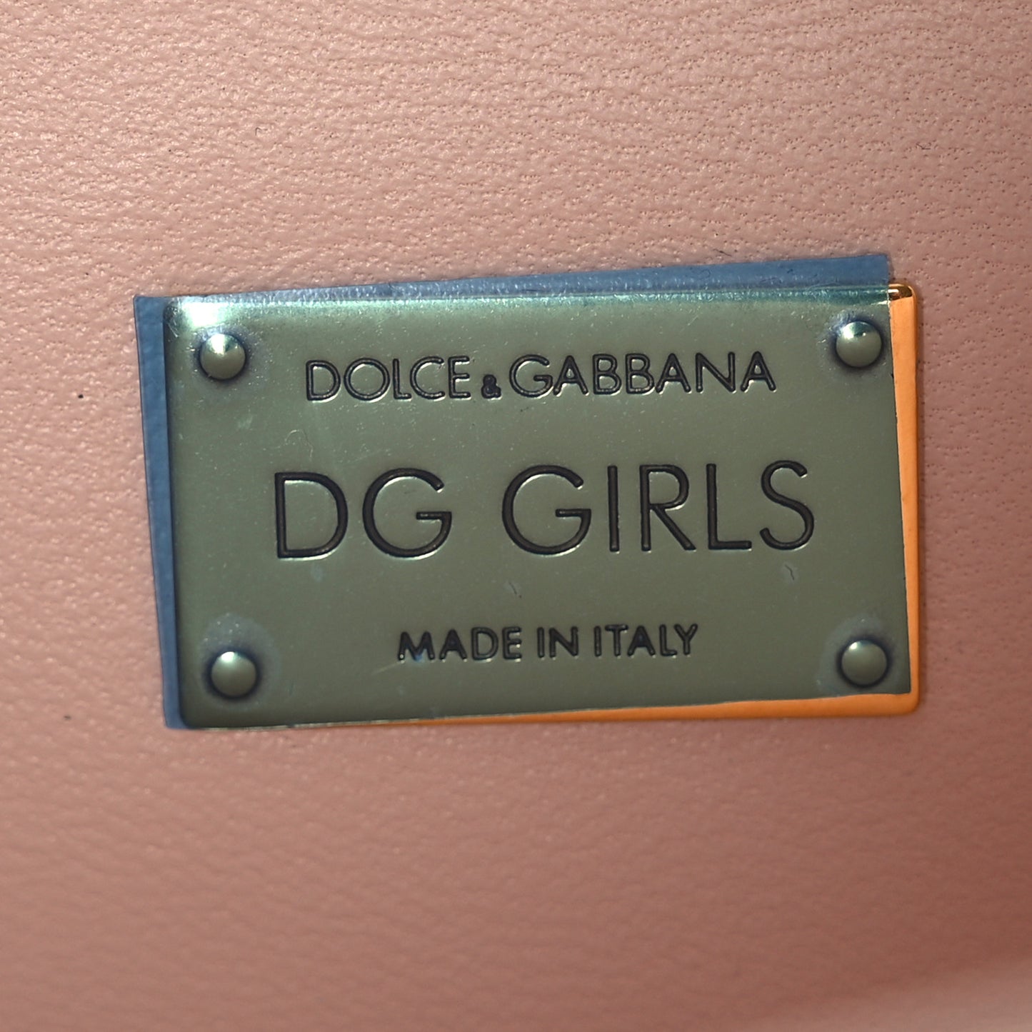DOLCE GABBANA Calfskin DG Girls Shoulder Bag Pink