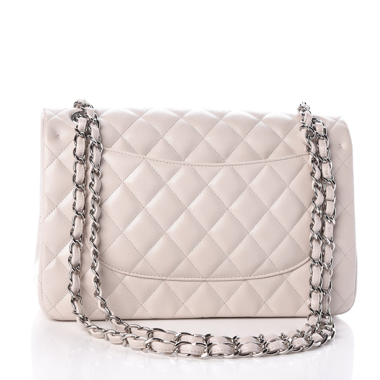Caviar Quilted Jumbo Double Flap Ivory