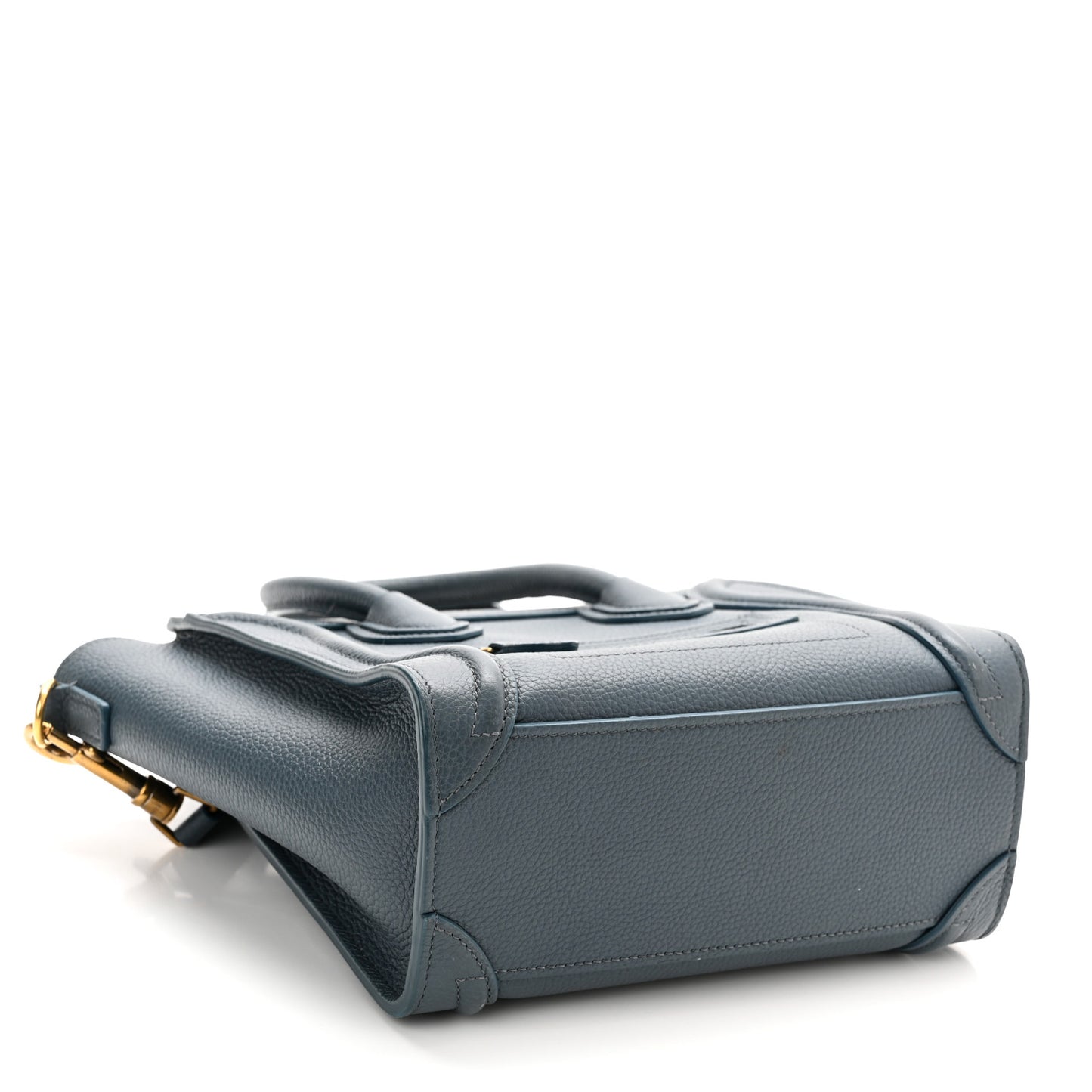 Baby Drummed Calfskin Nano Luggage Petrol