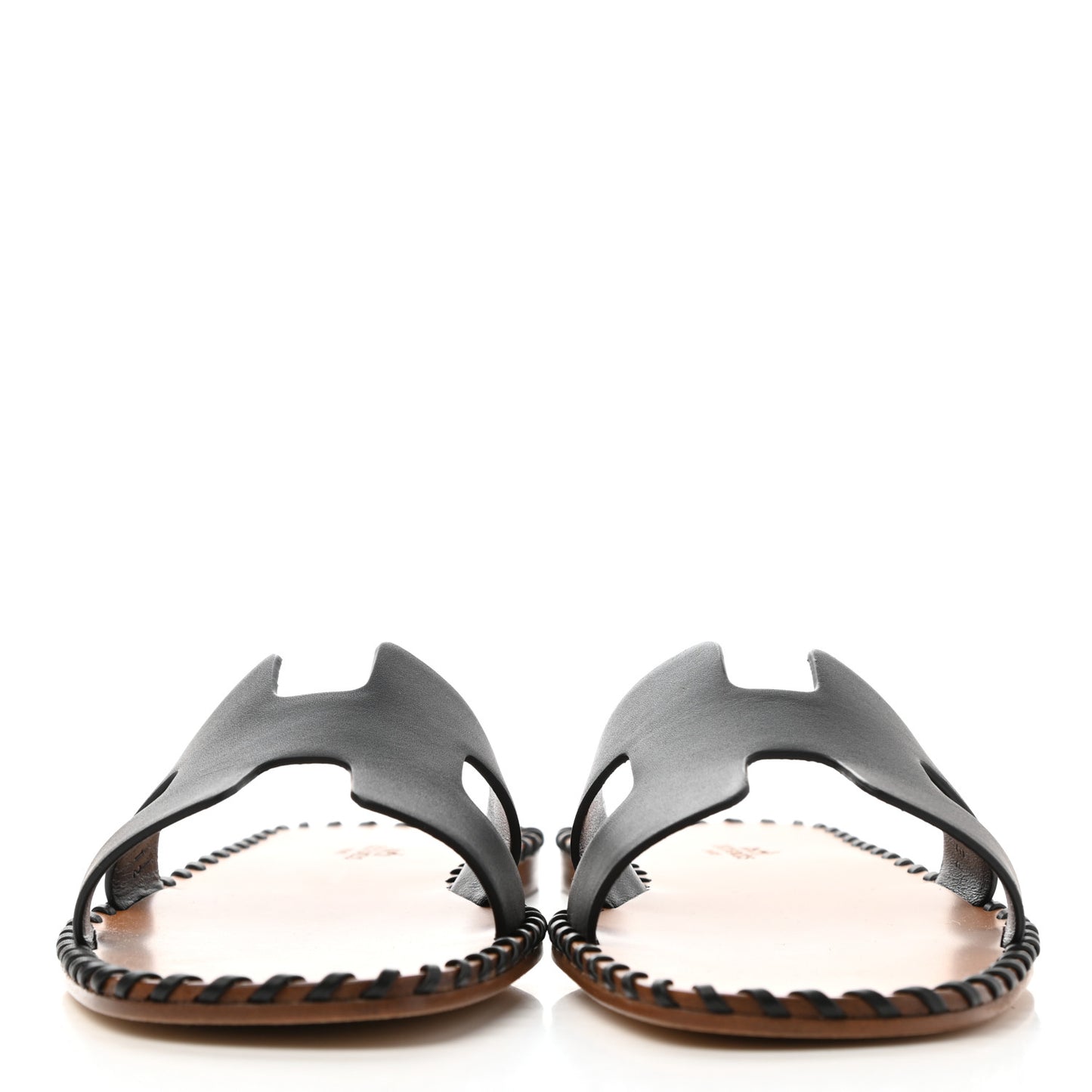 Box Calfskin Braided Oran Sandals 38 Black