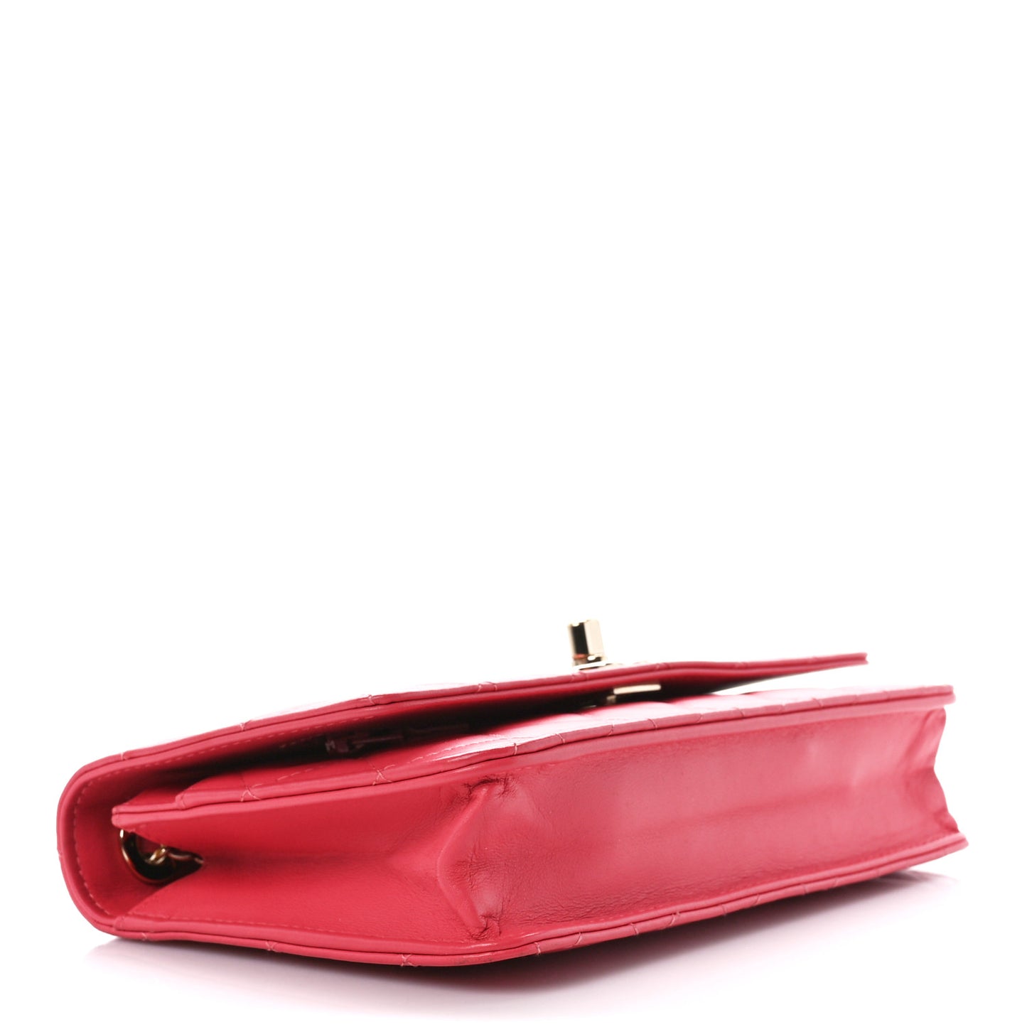 Lambskin Quilted Trendy CC Wallet On Chain WOC Pink