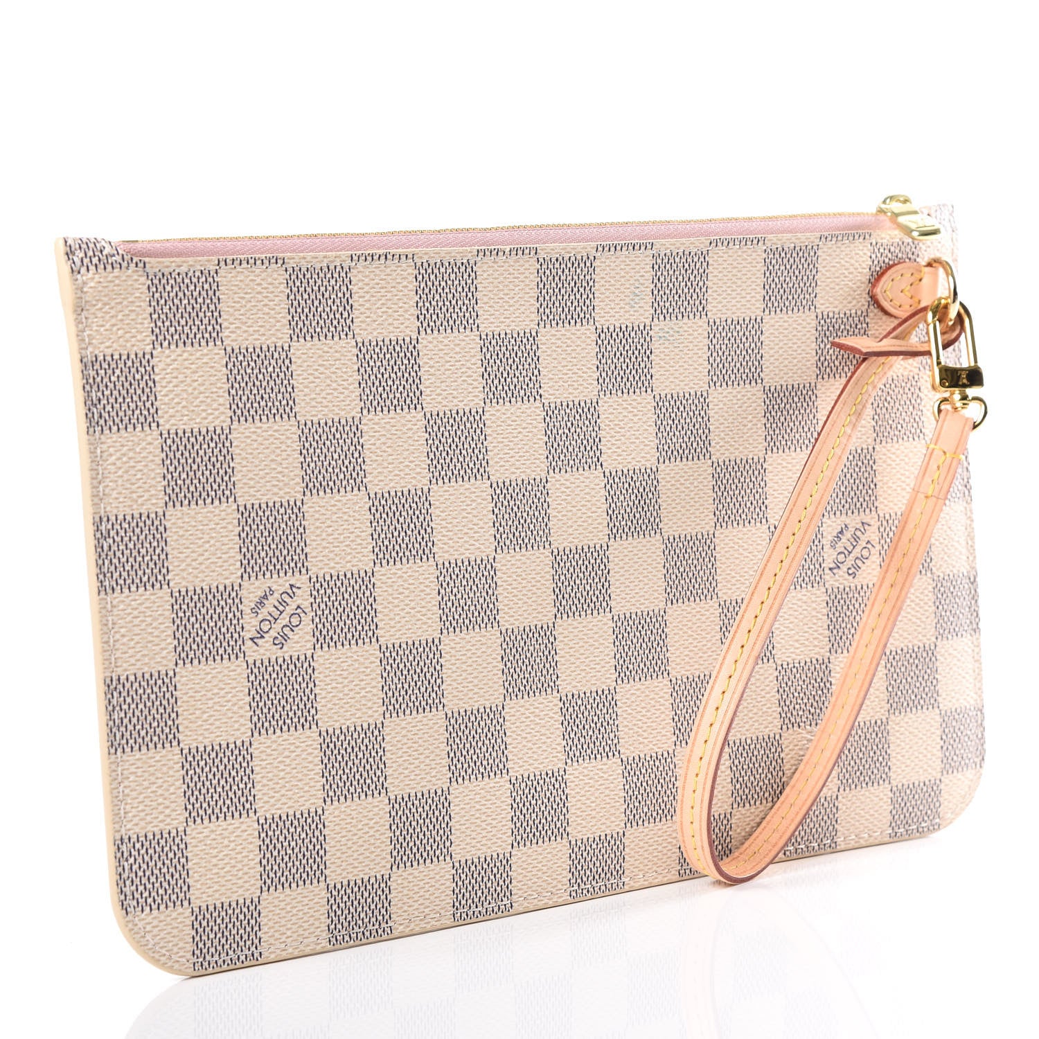 Louis Vuitton Damier Azur Neverfull MM GM Pochette Rose Ballerine 2 of 9
