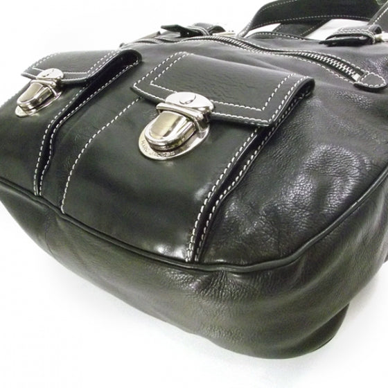 Leather Stella Tote Black