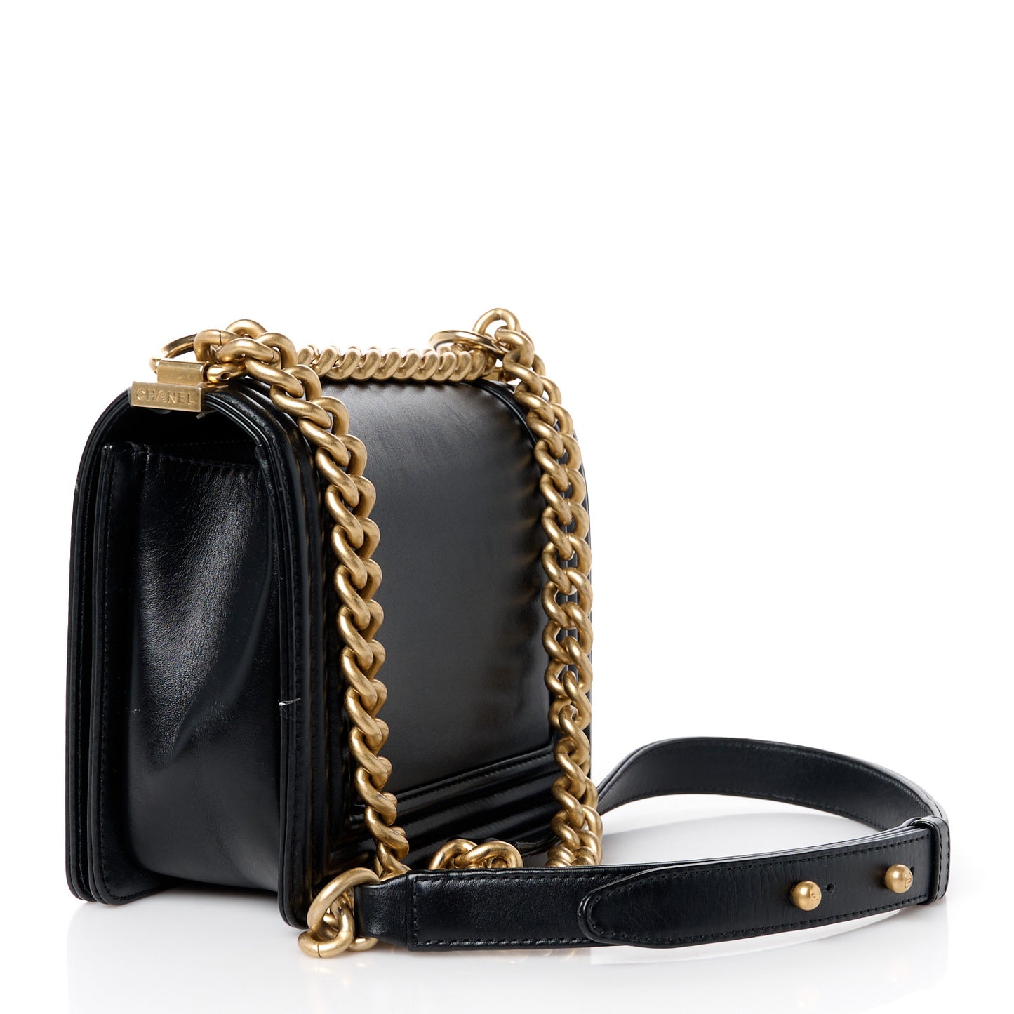 Calfskin Mini Boy Flap Black
