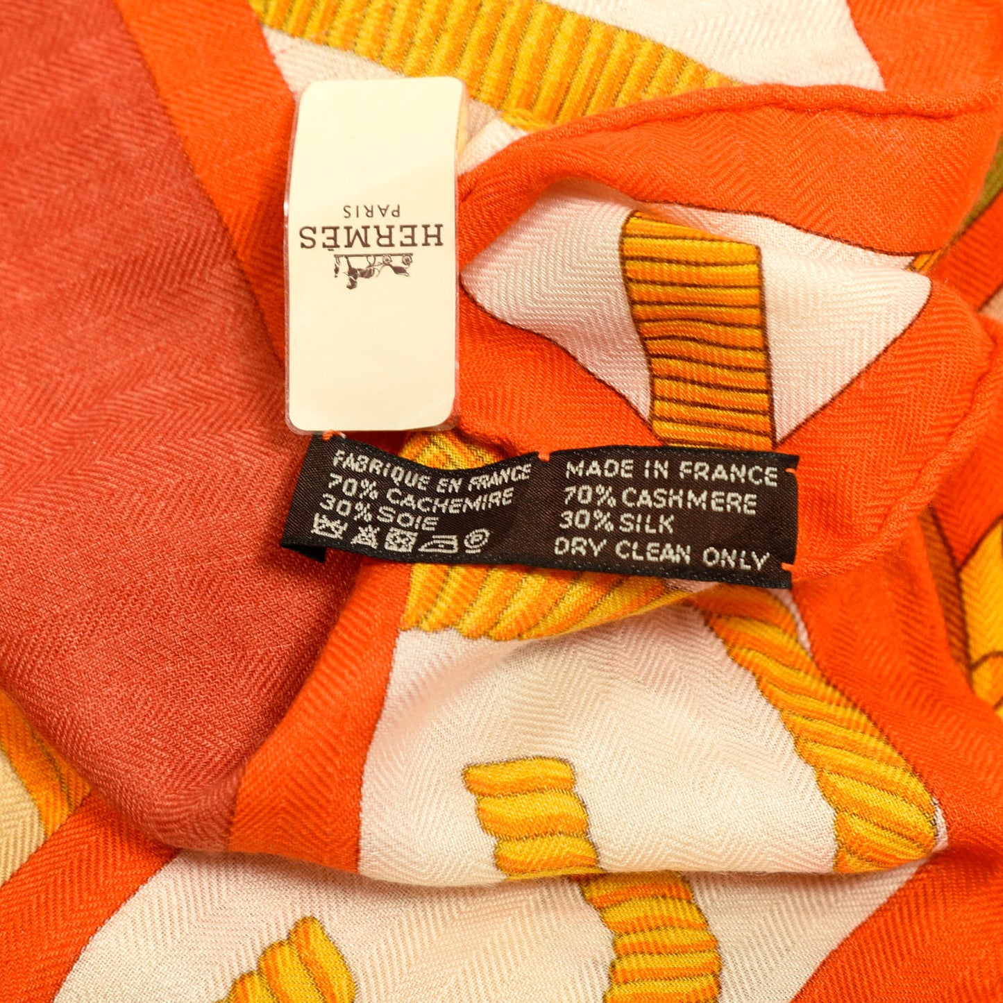 Cashmere Silk Balade En Berline Shawl 140 Orange Soleil Vert