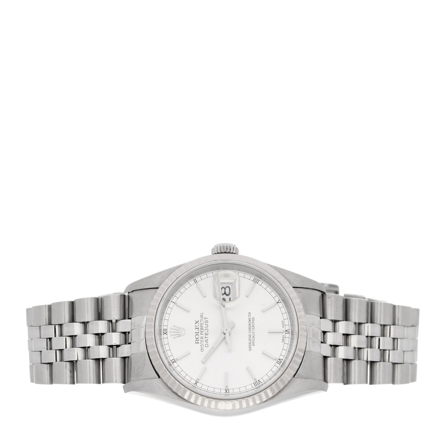 Stainless Steel 18K White Gold 36mm Oyster Perpetual Datejust Watch Silver 16234