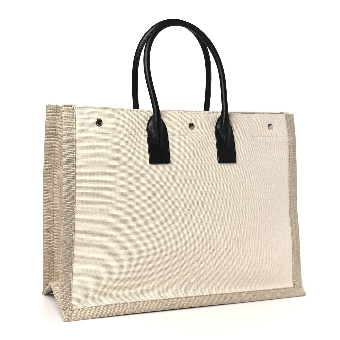 Linen Calfskin Rive Gauche Tote Optic White