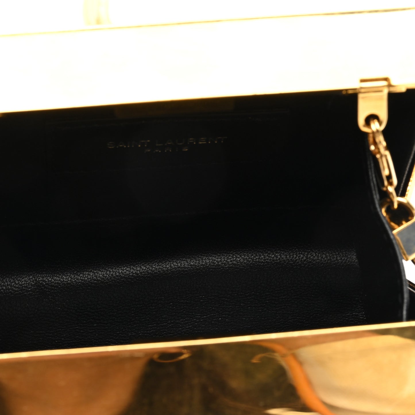 Metal Tuxedo Box Clutch Gold