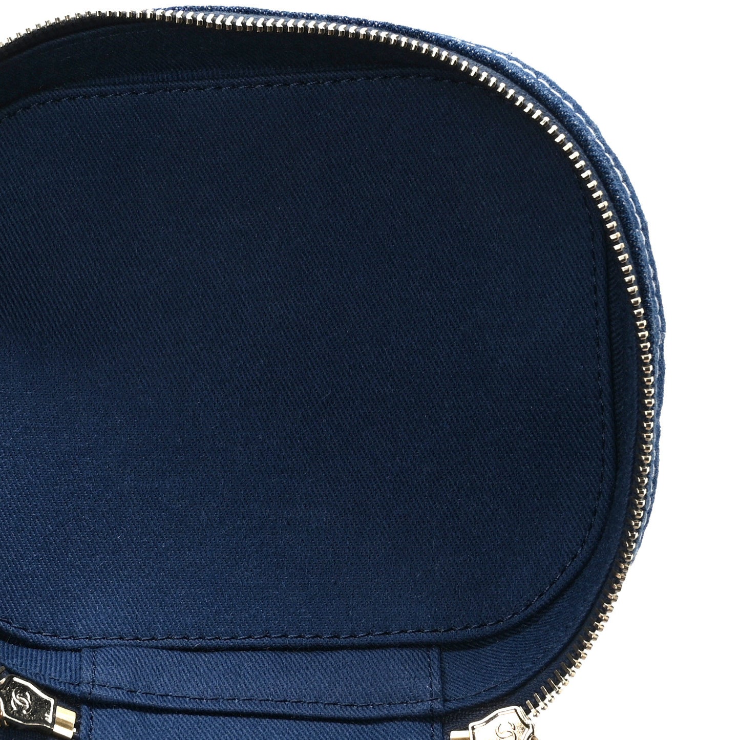 Denim Quilted Denim Trip Vanity Cosmetic Case Blue