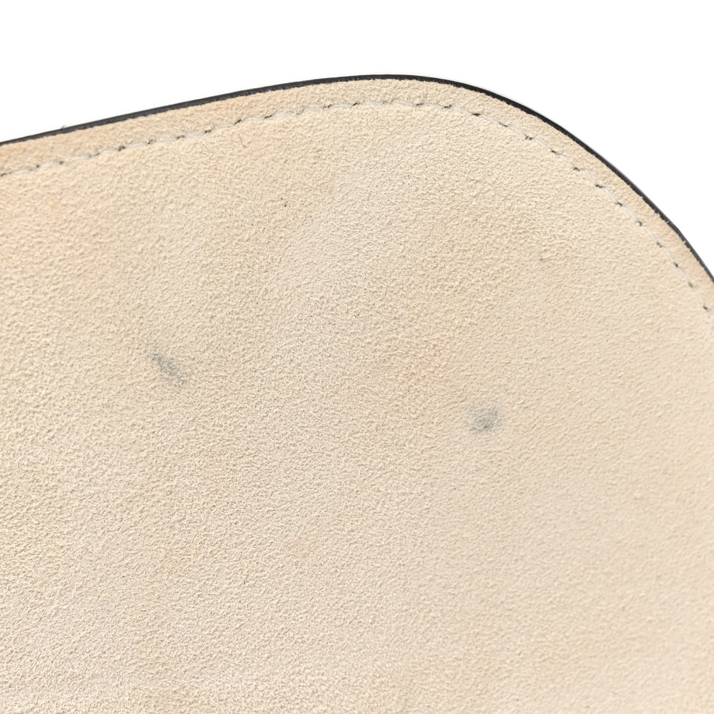 Grained Calfskin Saddle Chain Pouch Off White
