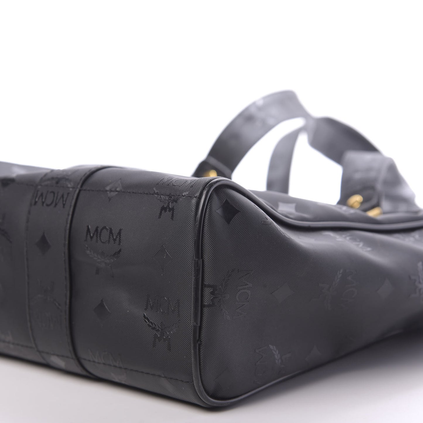 Monogram Coated Canvas Tote Bag Black