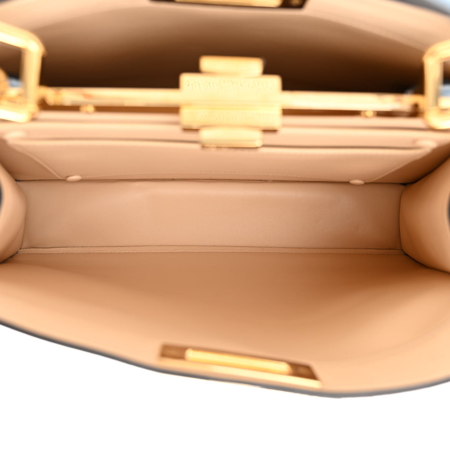 Vitello Seta Nappa Bi-Color Rainbow Girl Inlay Medium Peekaboo I SEE U Satchel Azzurro Baby Multicolor