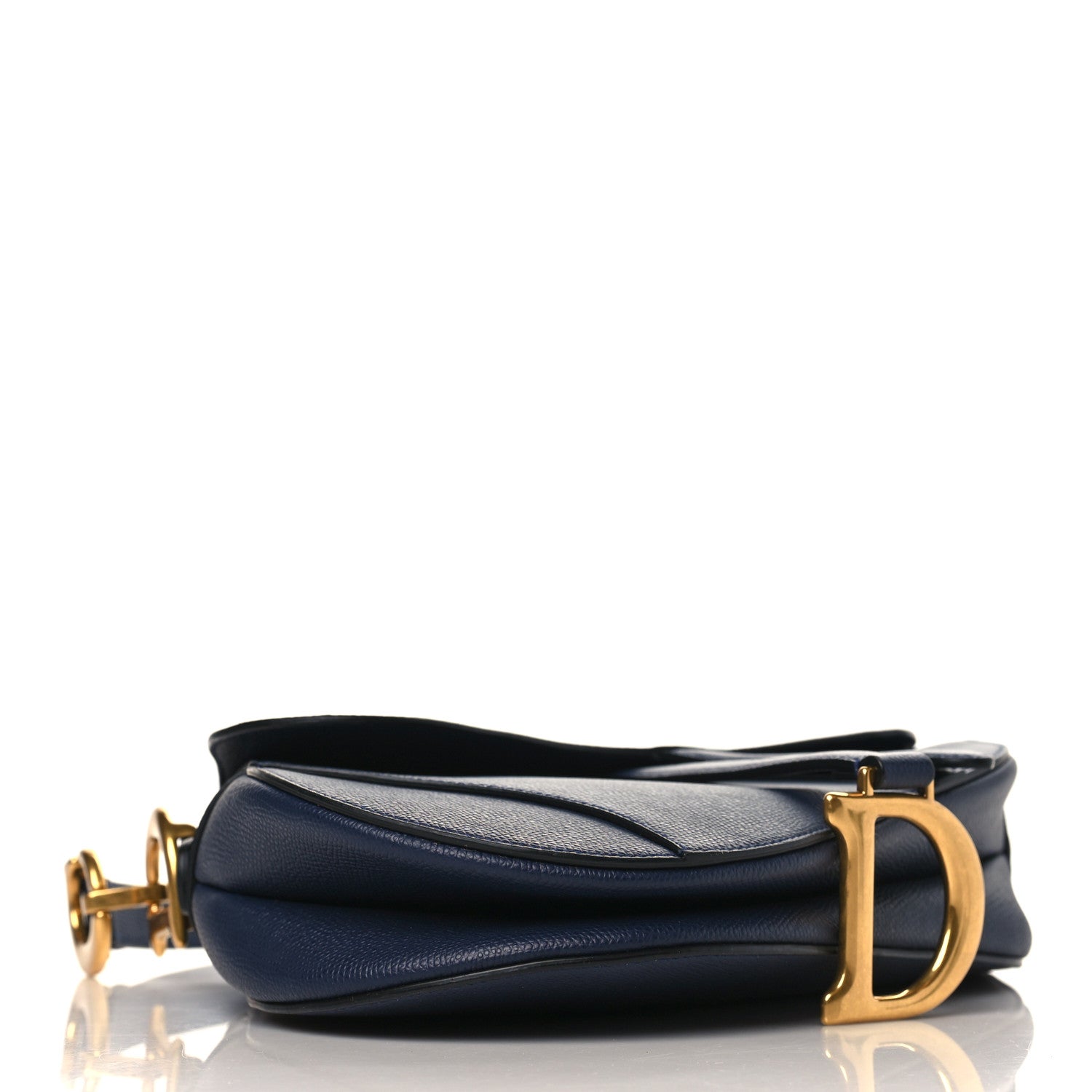Christian Dior Grained Calfskin Saddle Bag Navy 3 of 8