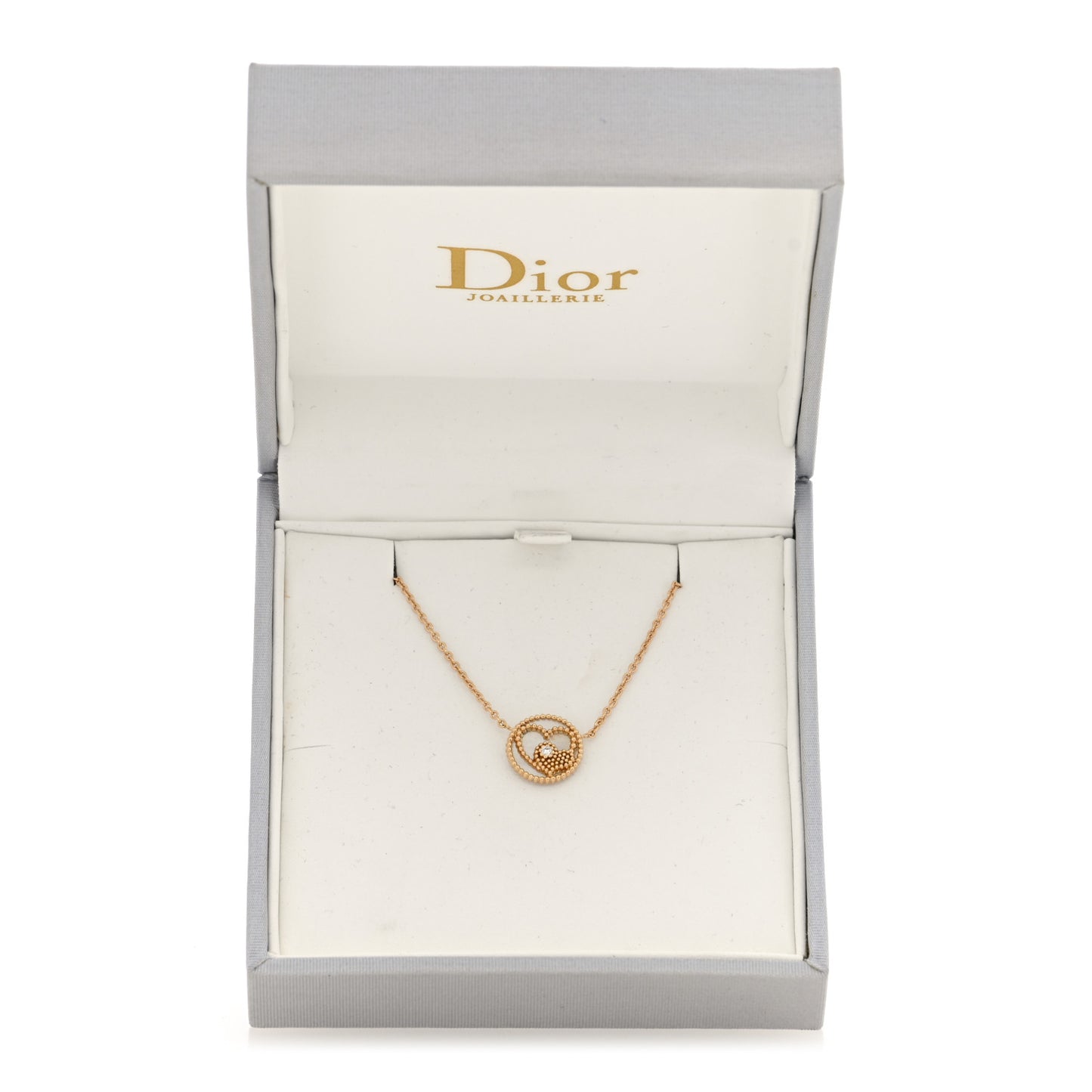 18K Yellow Gold Diamond Mother of Pearl Rose Des Vents Heart Necklace
