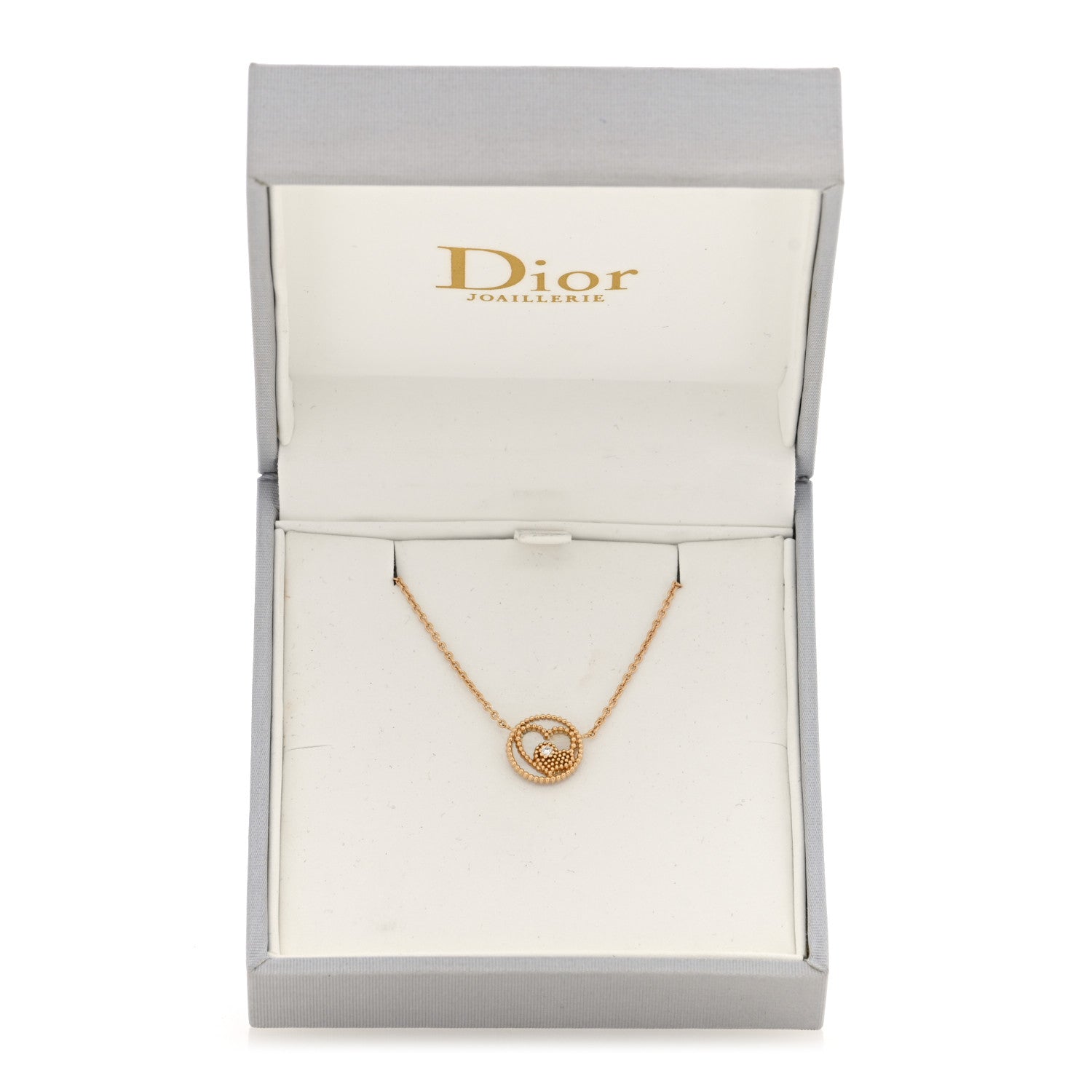 Christian Dior 18K Yellow Gold Diamond Mother of Pearl Rose Des Vents Heart Necklace 5 of 5