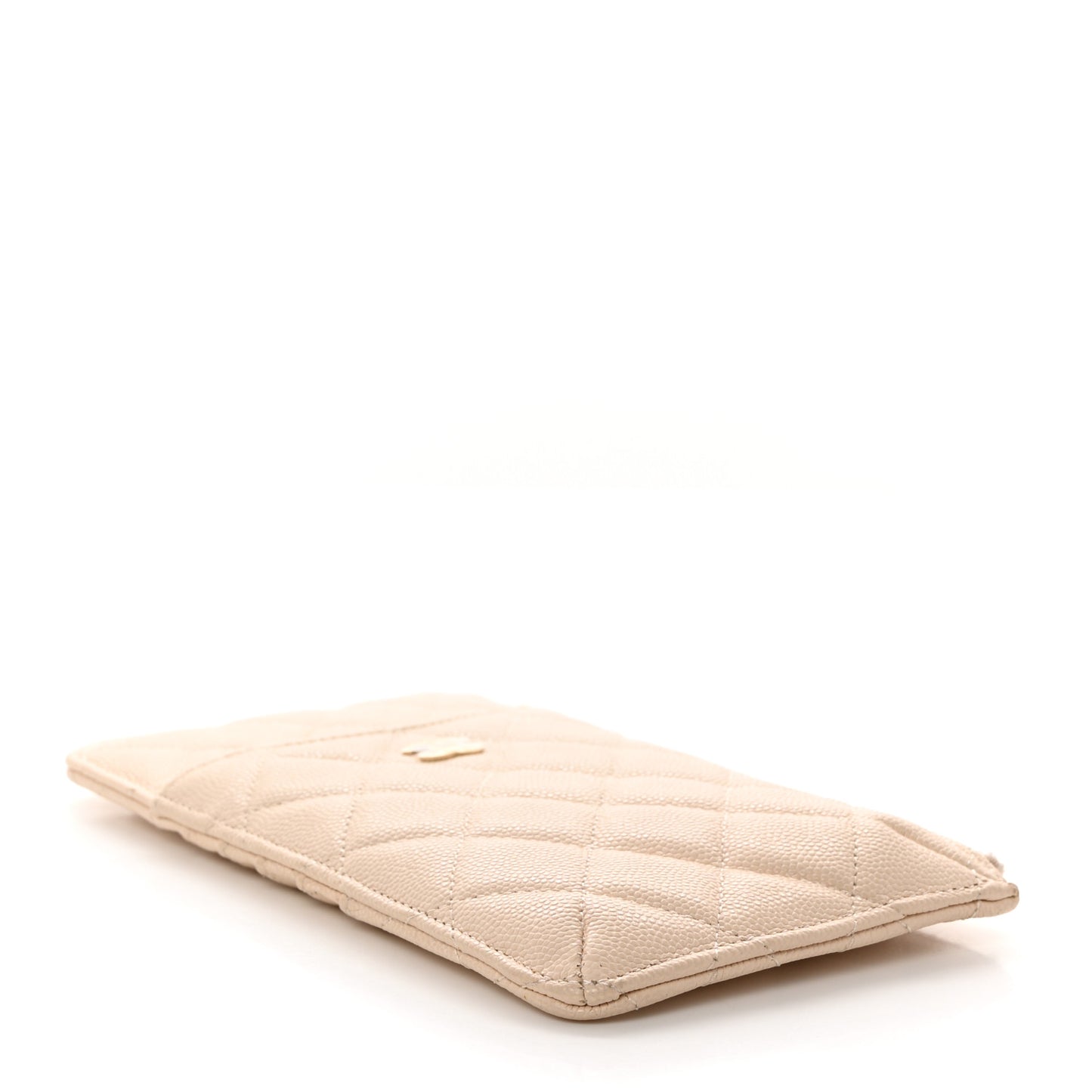 Caviar Quilted Classic iPhone Pouch Light Beige