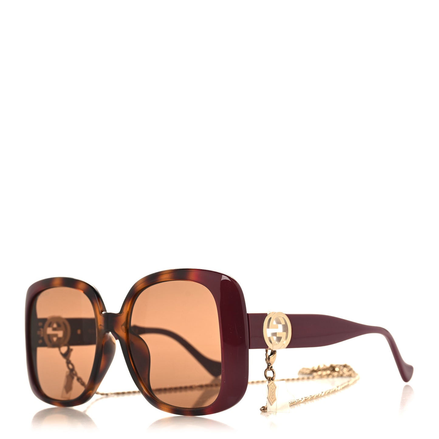 Acetate Square Frame Chain Sunglasses GG1029SA