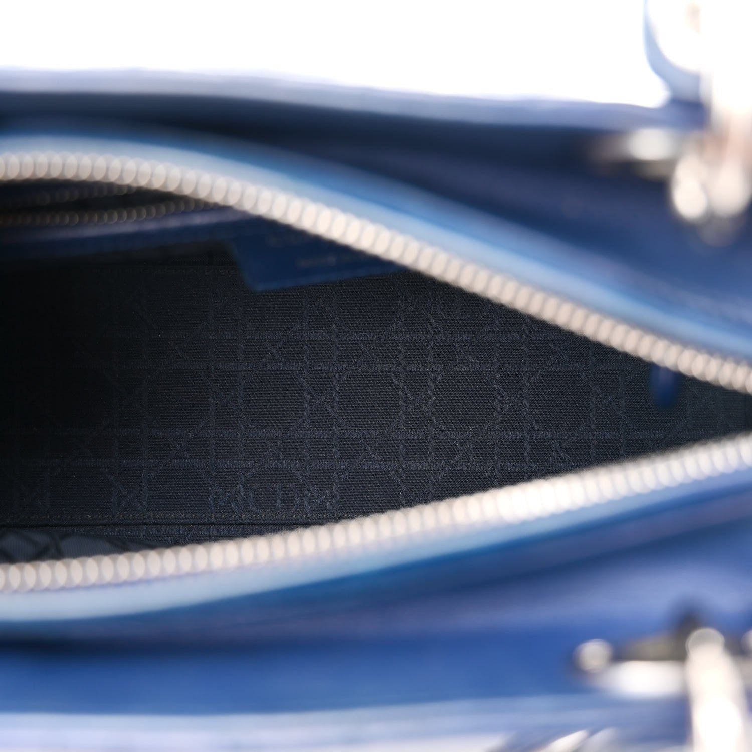 Christian Dior Lambskin Cannage Medium Lady Dior Blue 5 of 15