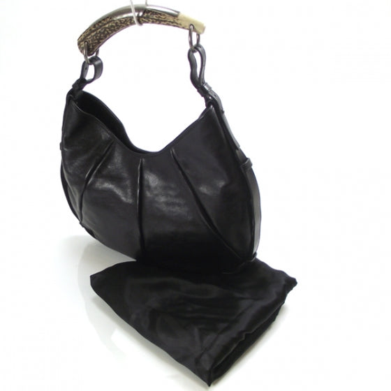 Leather Mombasa Shoulder Bag Black