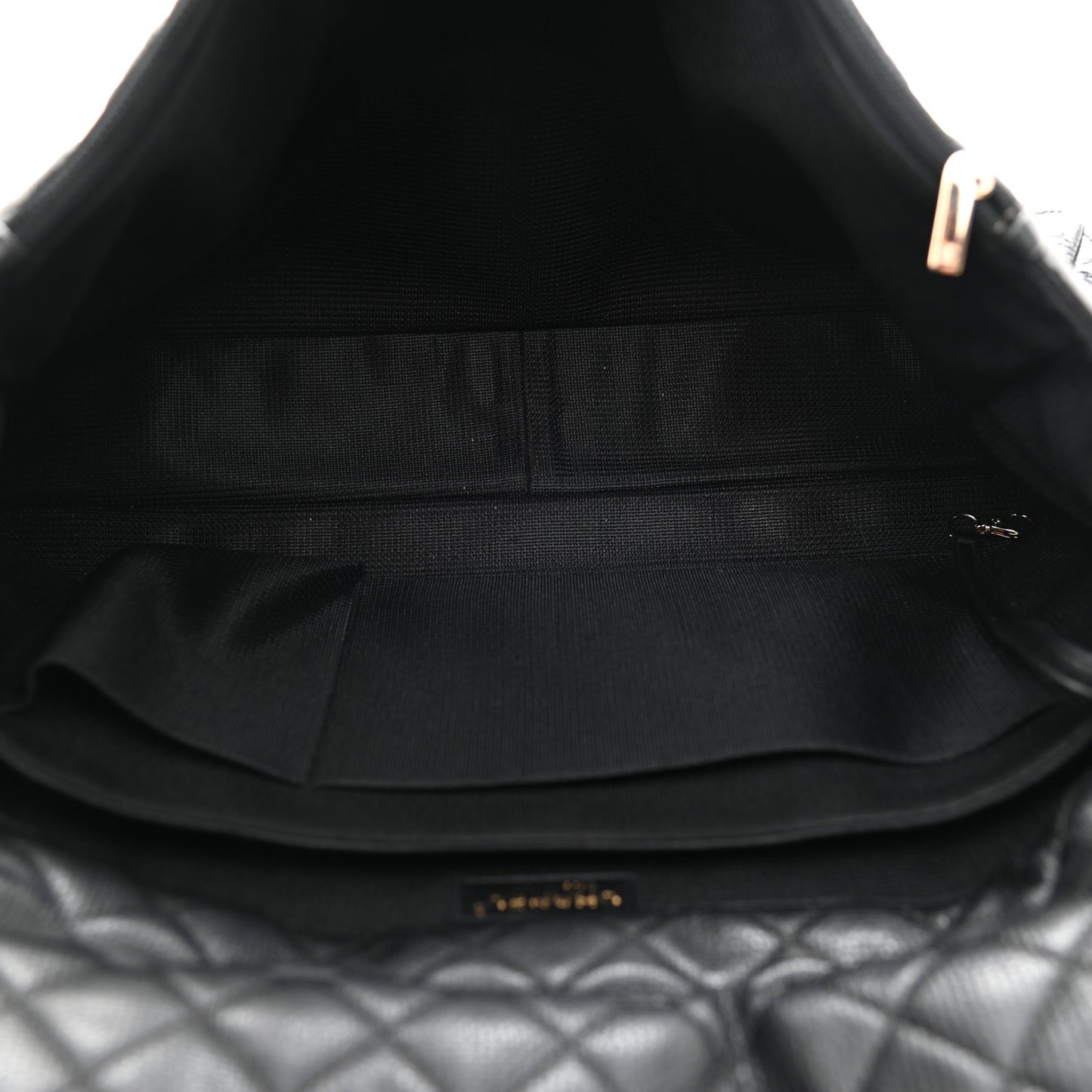 Calfskin Quilted XXL Travel Flap Bag Black