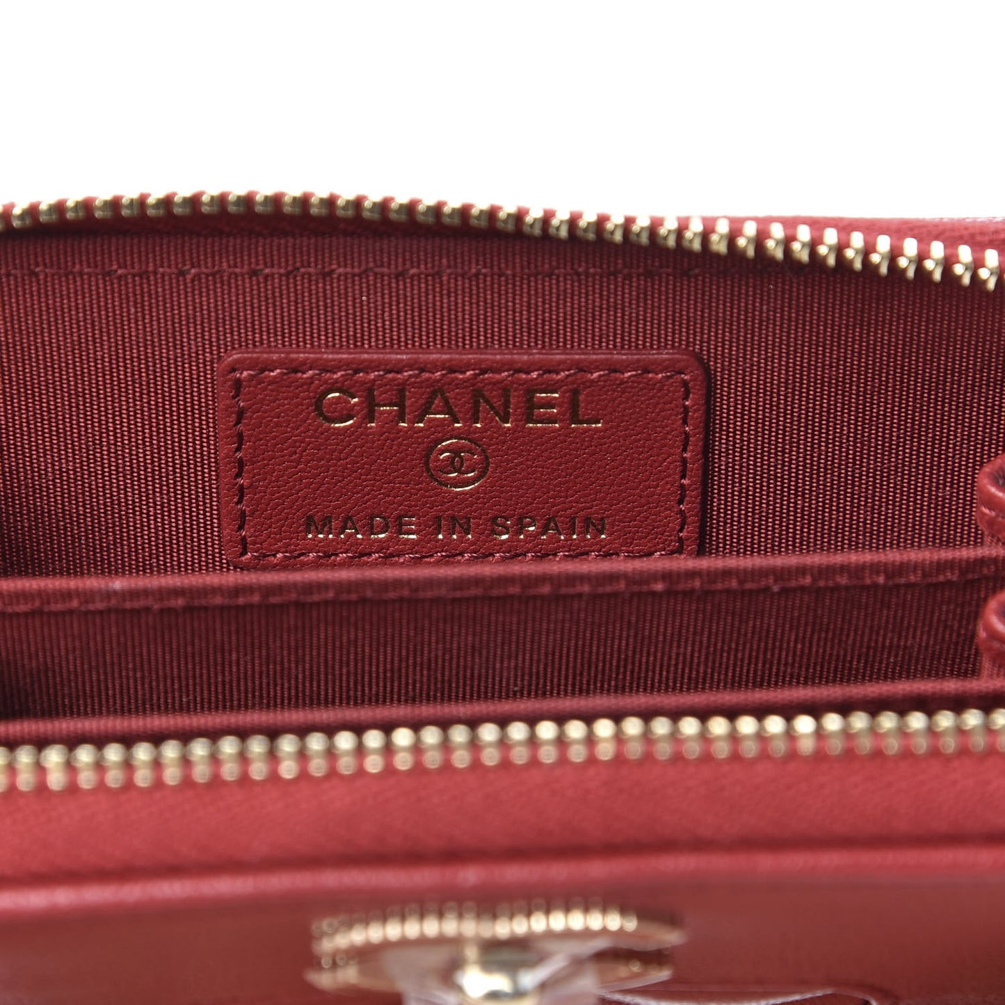 Sheepskin Quilted Mademoiselle Vintage Zip Coin Purse Red
