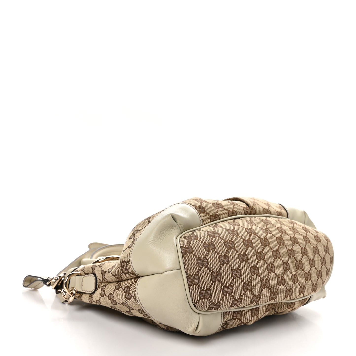 Monogram Margaux Calfskin Medium Sukey Top Handle Bag Beige Ebony Mystic White