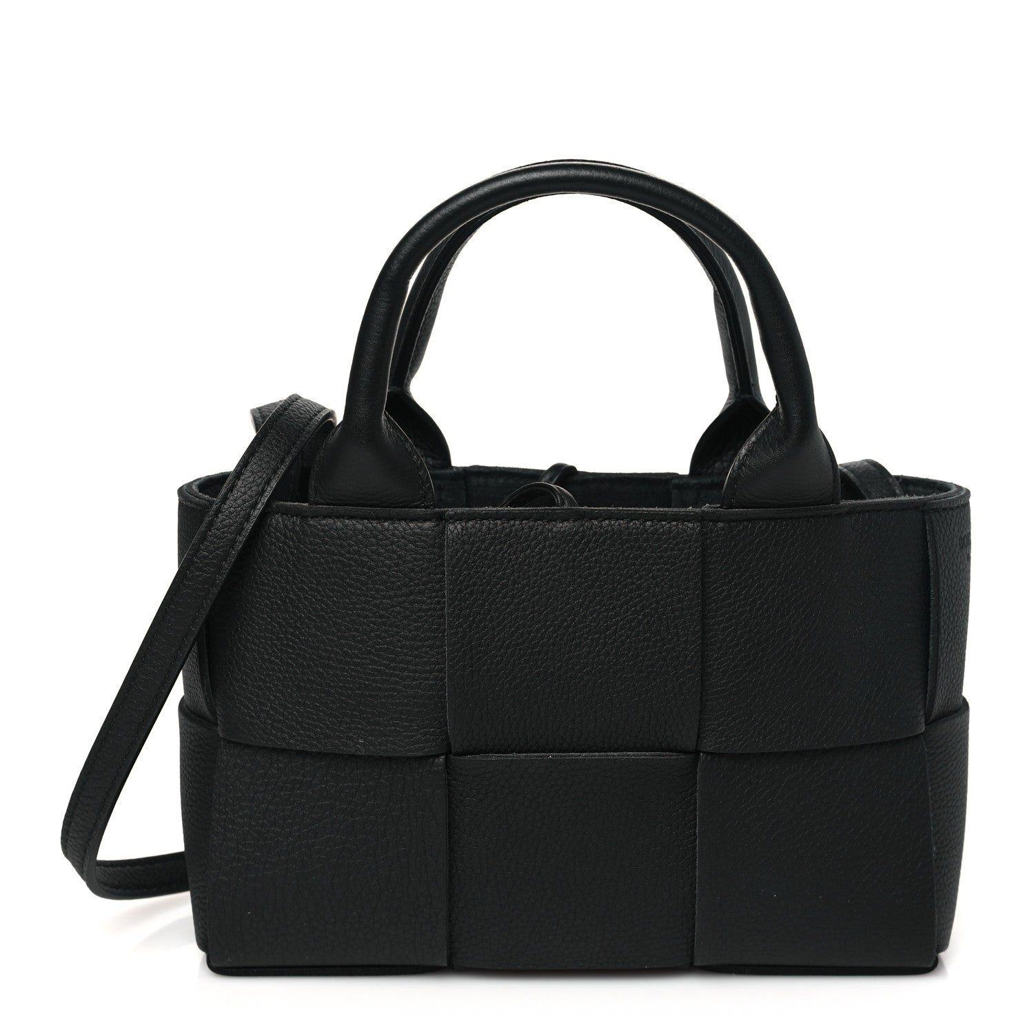 Bottega Veneta Grained Calfskin Intrecciato Candy Arco Tote Black 1 of 10