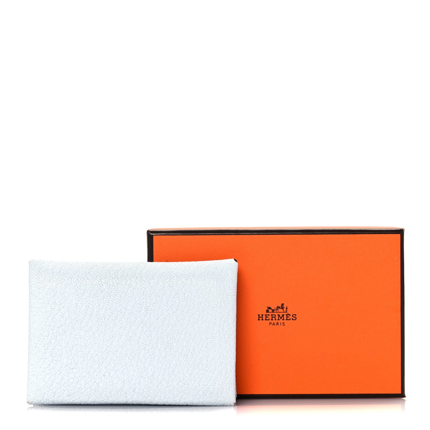 Hermes Chevre Mysore Verso Calvi Duo Card Case Bleu Brume Cuivre 9 of 9