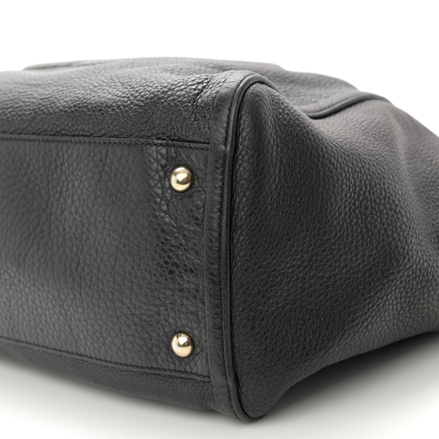 Pebbled Calfskin Medium Soho Shoulder Bag Black