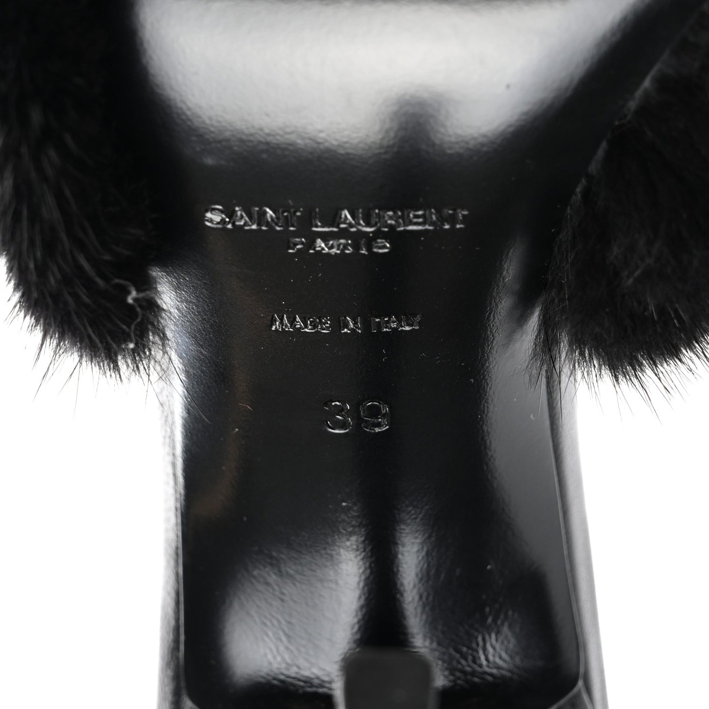 Mink Calfskin Roy Mule Sandals 39 Black