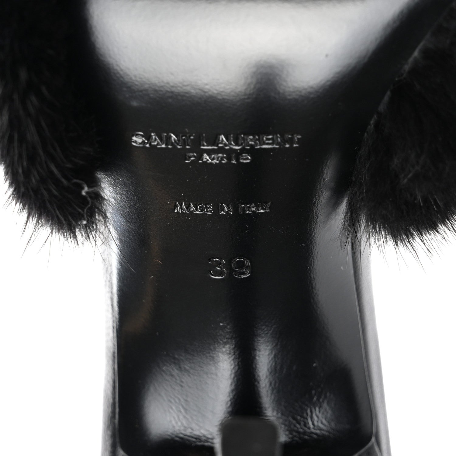 Saint Laurent Mink Calfskin Roy Mule Sandals 39 Black 12 of 19