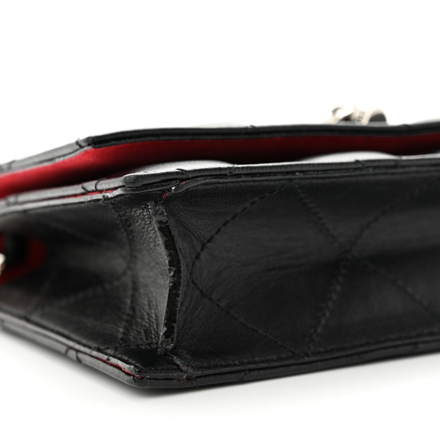 Calfskin Quilted Graffiti Skull Small Chain Crossbody Bag Black