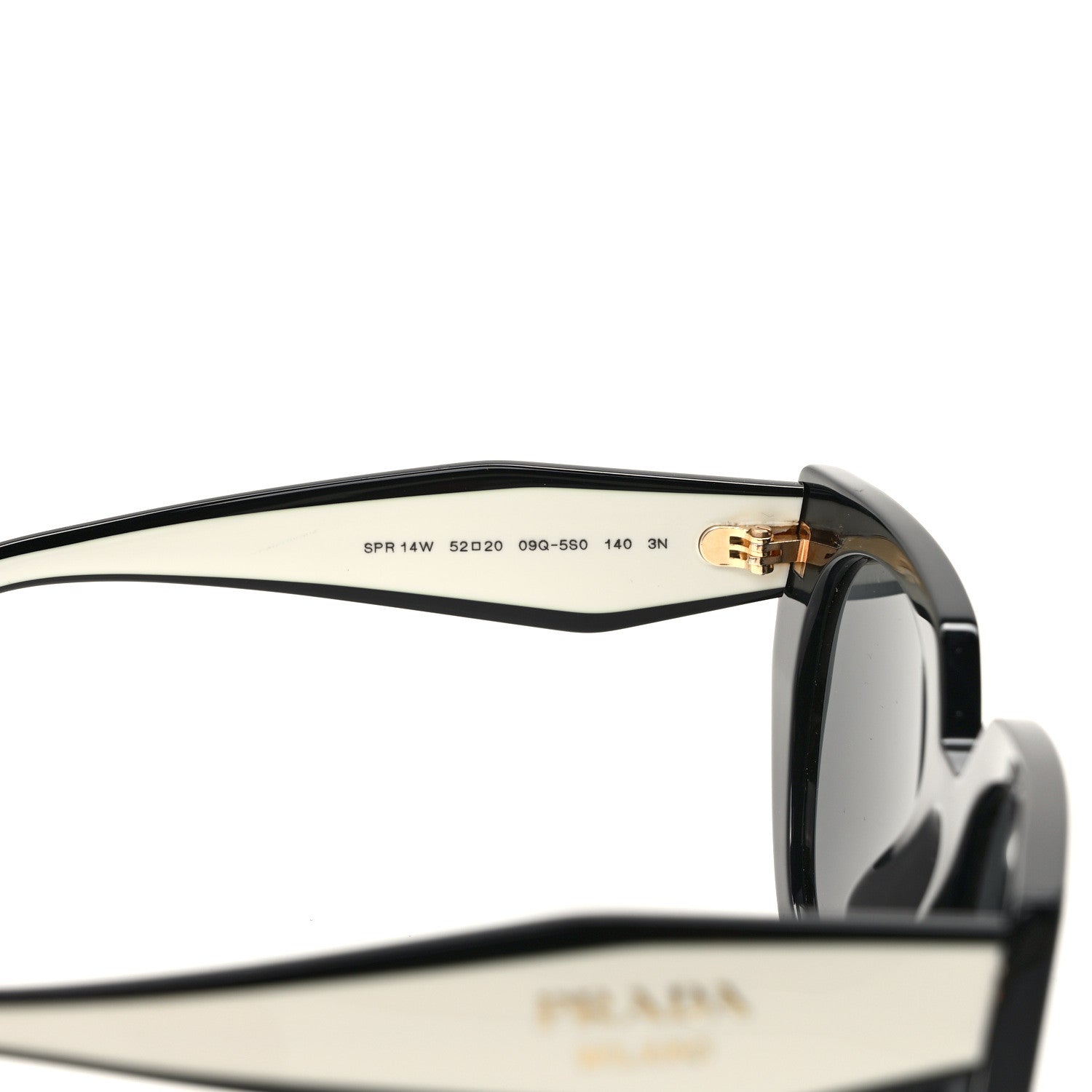 Prada Acetate Sunglasses SPR 14W Black White 6 of 7
