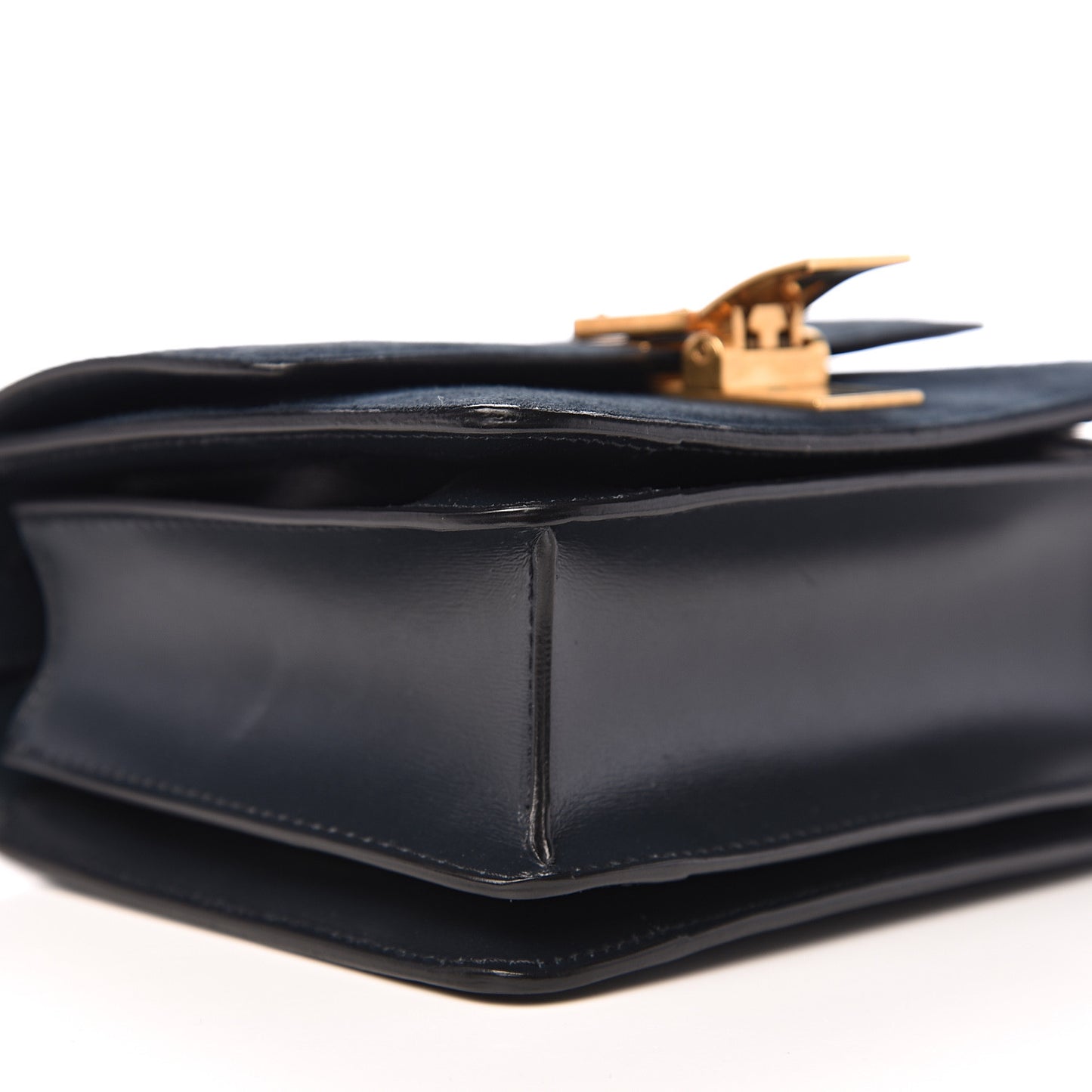 Suede Small Classic Box Flap Bag Petrol