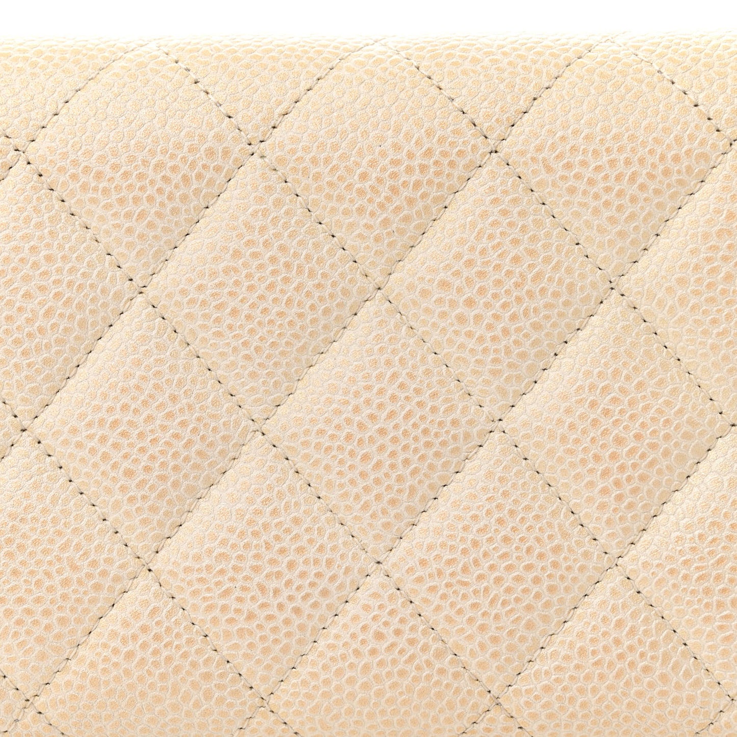 Caviar Quilted Large Flap Wallet Ivory