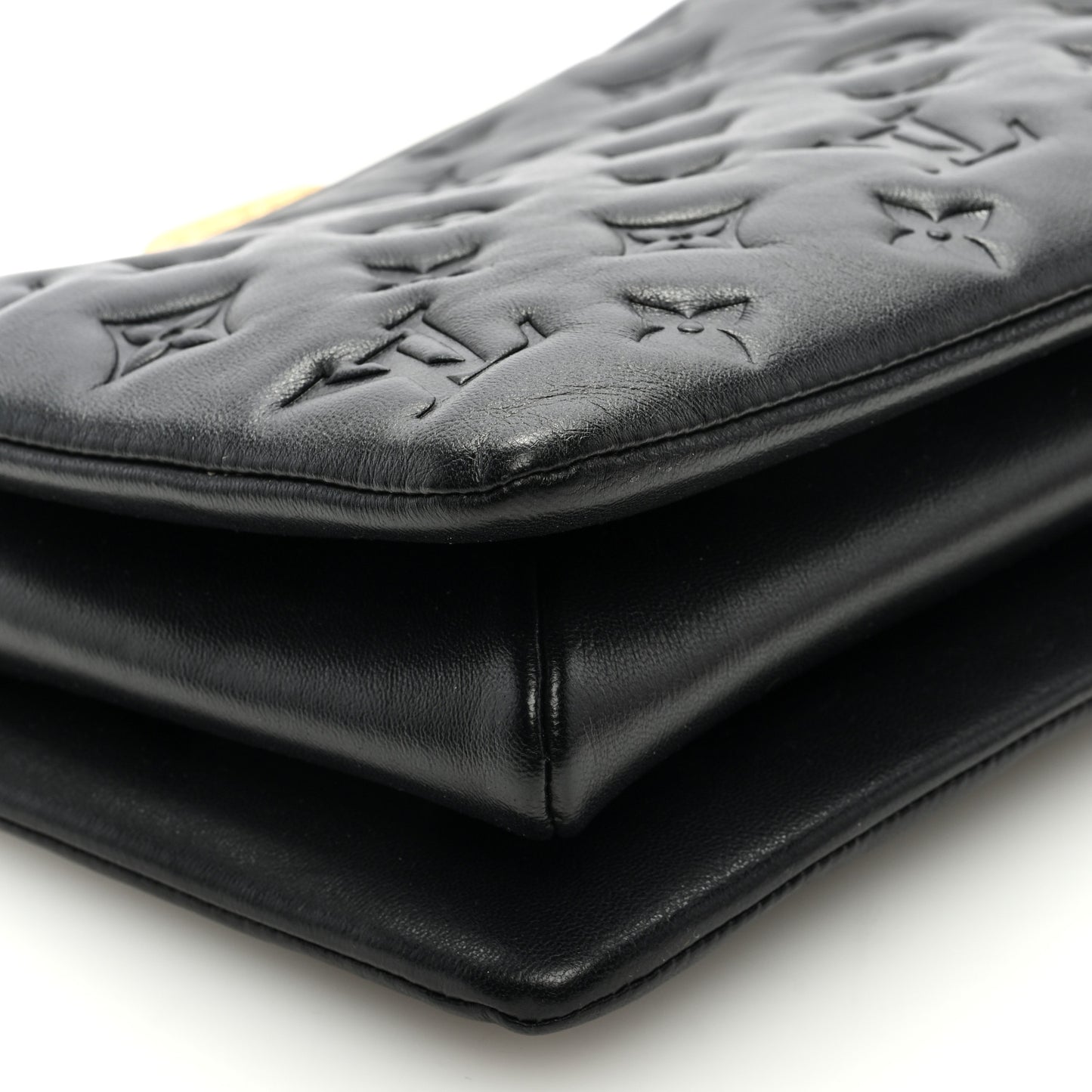 Lambskin Embossed Monogram Coussin BB Black