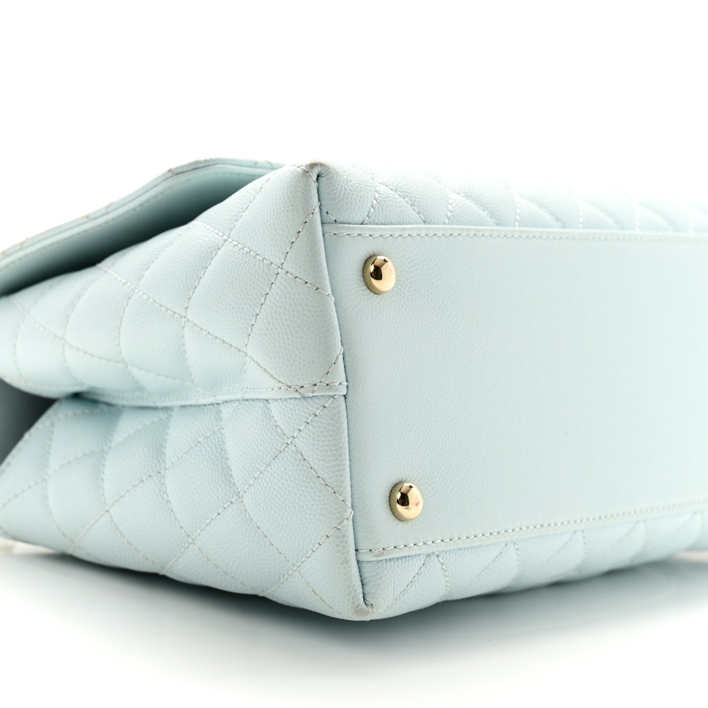 Caviar Quilted Small Coco Handle Flap Light Blue