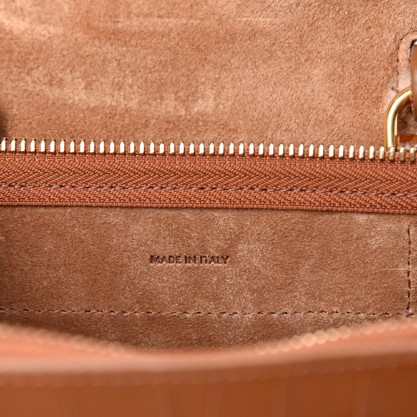 Calfskin Crocodile Embossed Nano Belt Bag Camel