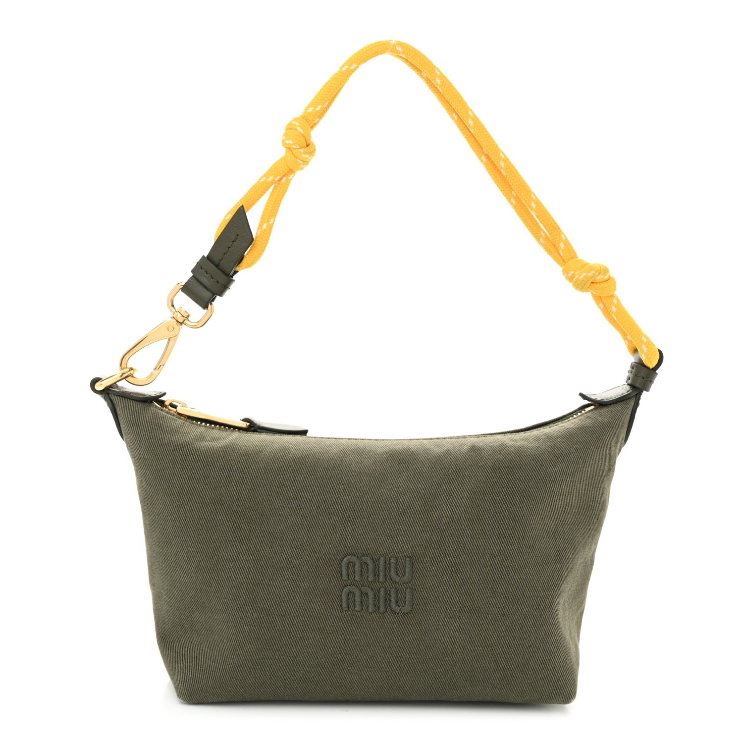 Miu Miu Canvas Gabardine Pouch Green 1724677 – FASHIONPHILE