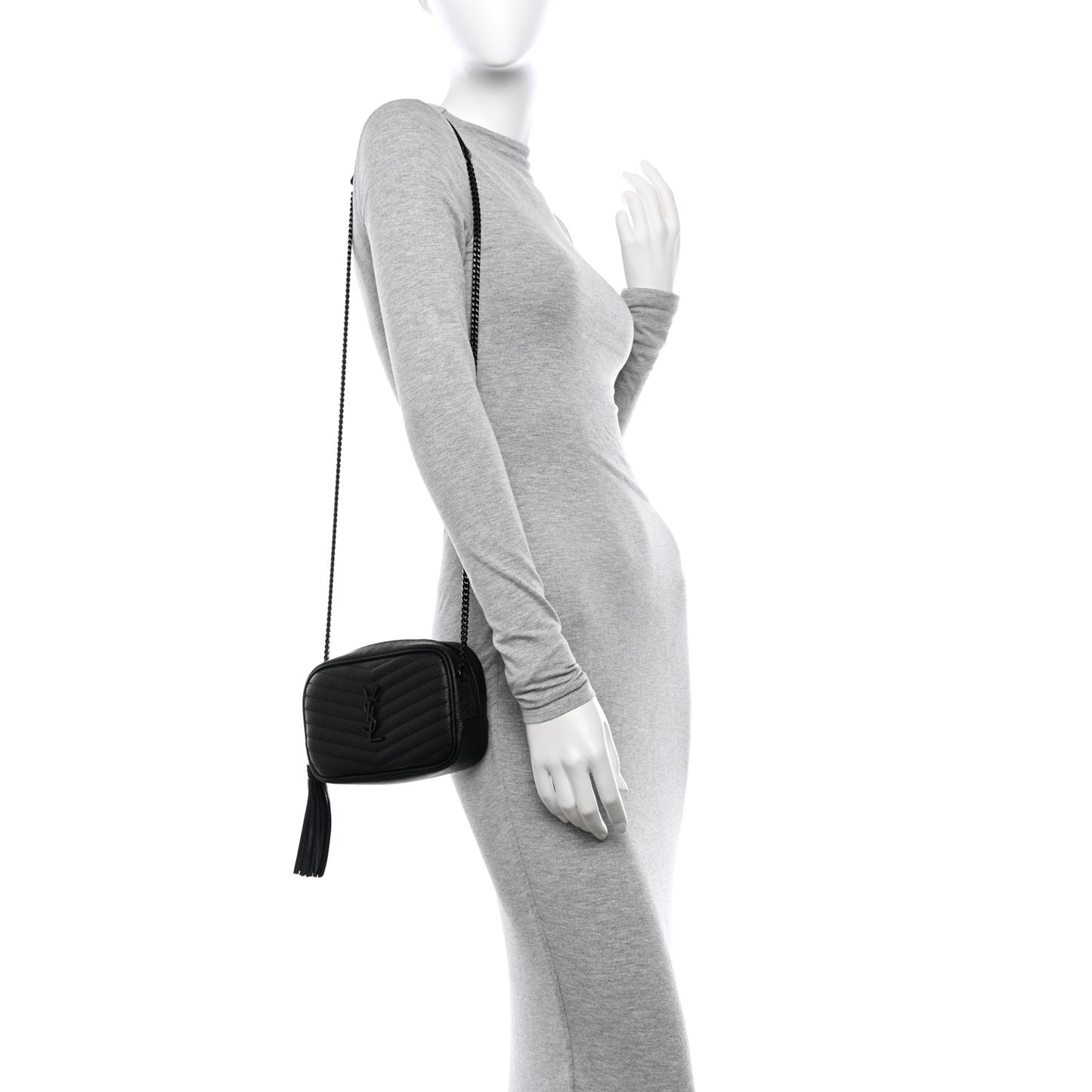 Grain De Poudre Matelasse Monochrome Monogram Mini Lou Camera Bag Black