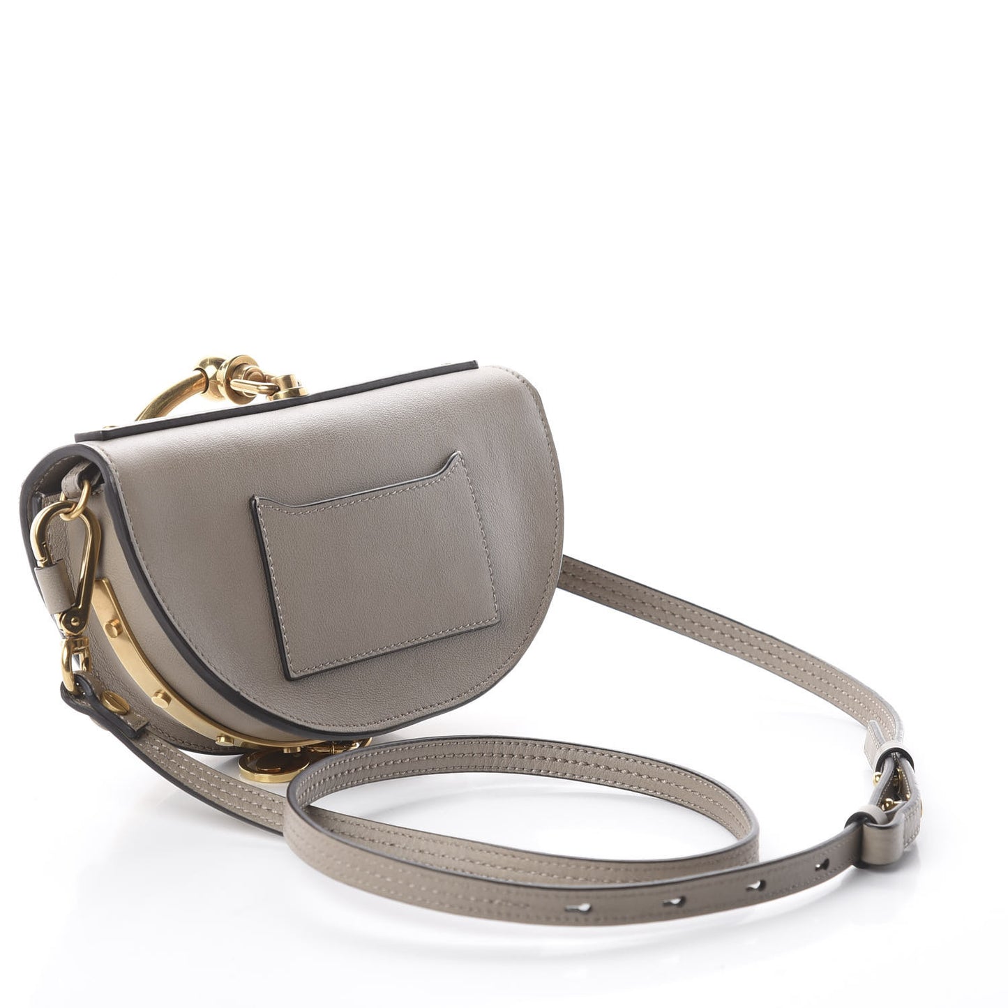 Calfskin Small Nile Bracelet Minaudiere Bag Motty Grey