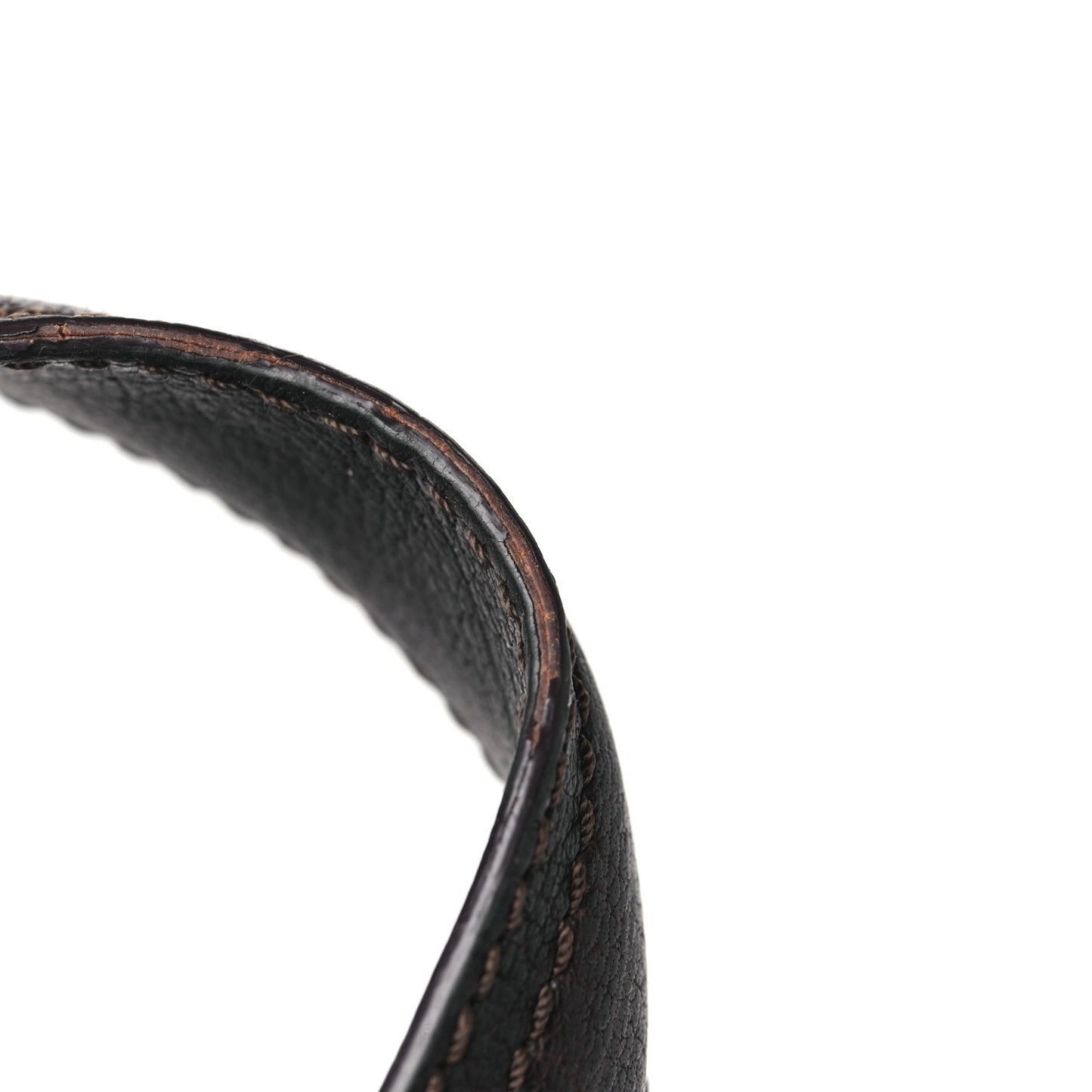 Calfskin Stitched Outdoor Ligne Bowler Brown