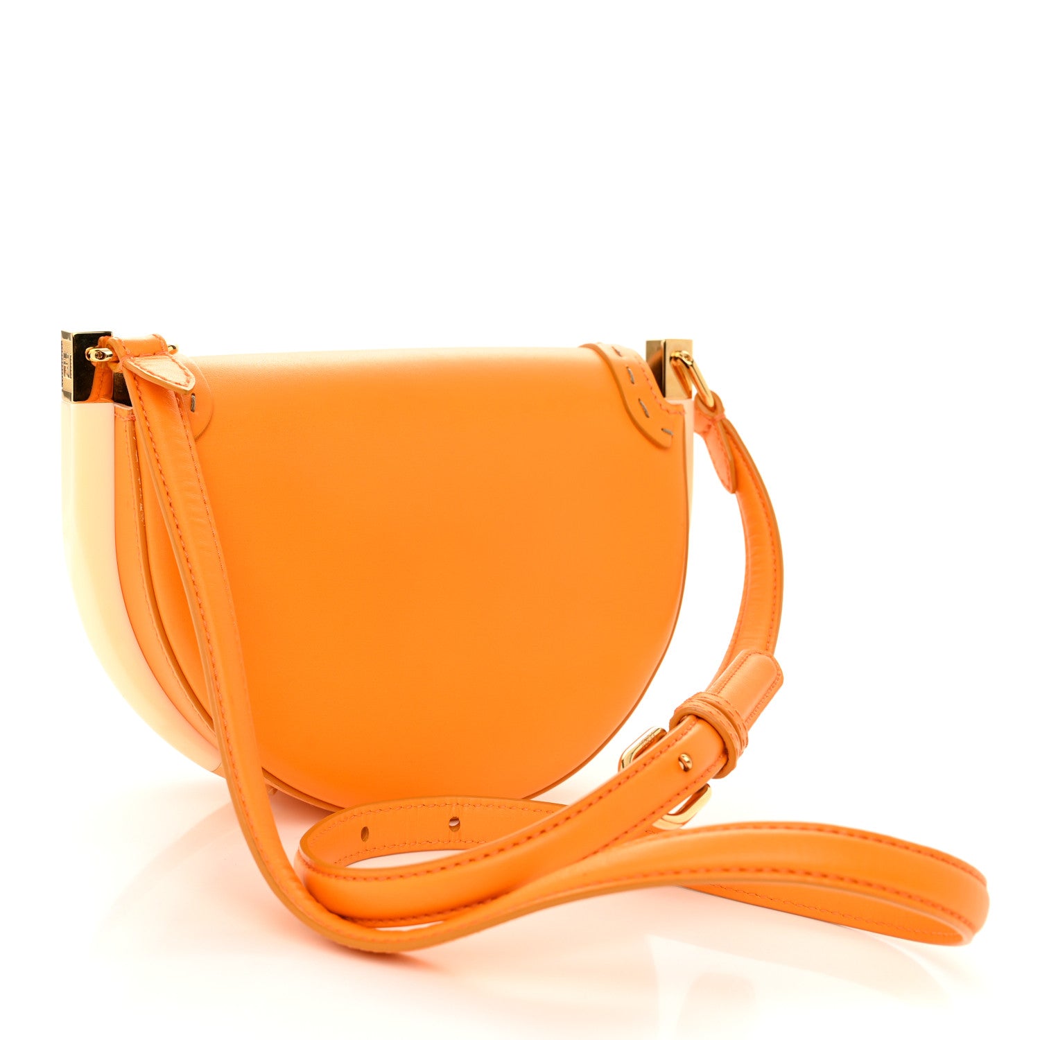 Fendi Vitello King Plexiglass Moonlight Shoulder Bag Clementine 3 of 10
